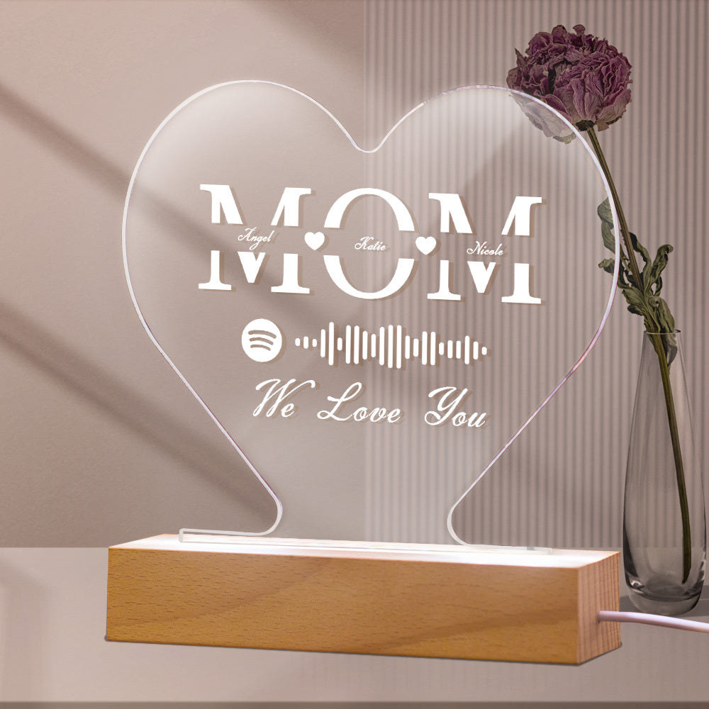 Personalized Night Light, Father's Day Light, LED Light, Custom Engraved Night Light