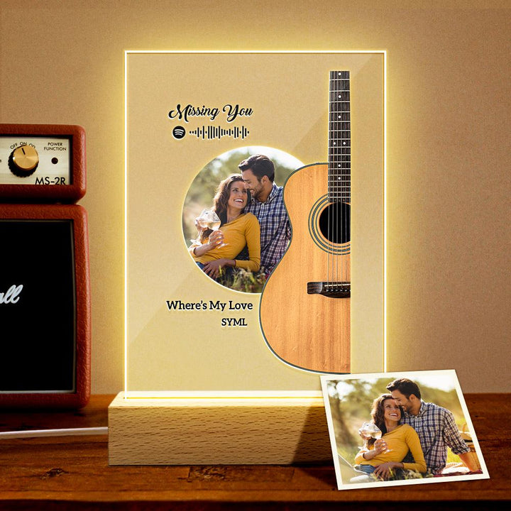 Personalized Photo Night Light For Couple With Engraving
