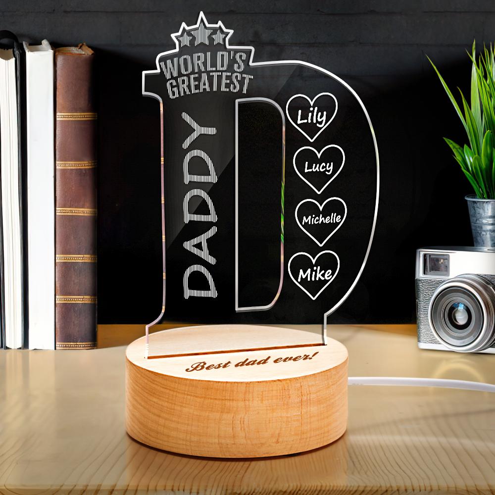 Custom Name Bedroom Night Light Best Gifts For Father