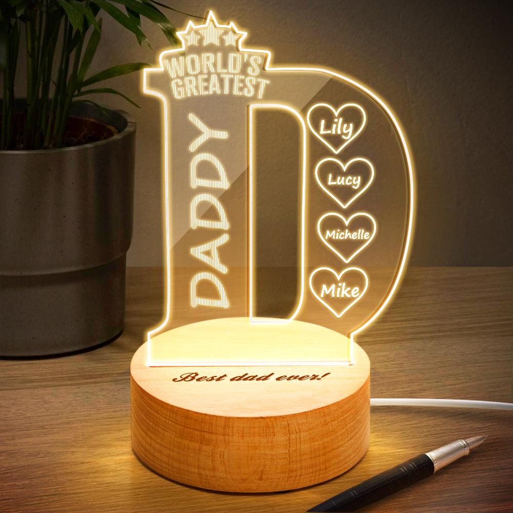 Custom Name Bedroom Night Light Best Gifts For Father