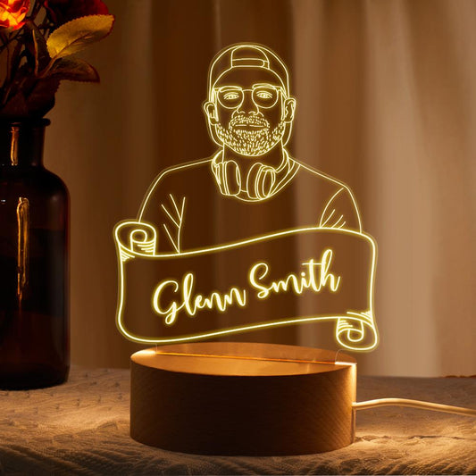 Custom Night Light 3D Portrait Photo Lamp Led for Bedroom Gift for Him