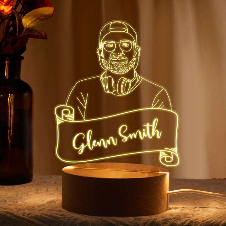 Custom Night Light 3D Portrait Photo Lamp Led for Bedroom Gift for Him