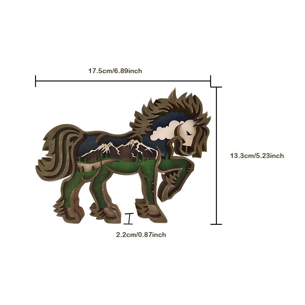 Custom Animal Wooden Statue Home Ornament Multi layer Woodland Bear Silhouette Decor for Shelf Table Wood Statue