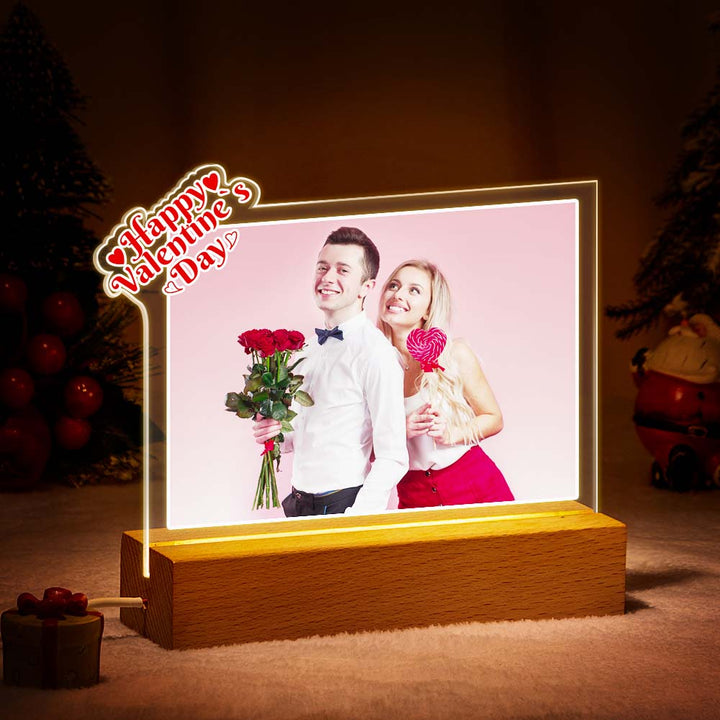 Custom Chirstmas LED Night Light Custom Photo Frame Best Plaque Gift For Couple