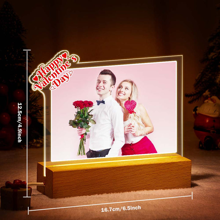 Custom Chirstmas LED Night Light Custom Photo Frame Best Plaque Gift For Couple