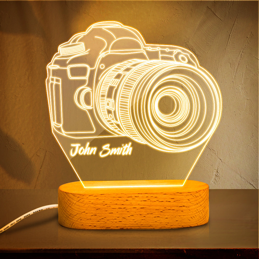 Personalized Name 3D Camera Acrylic Night Light