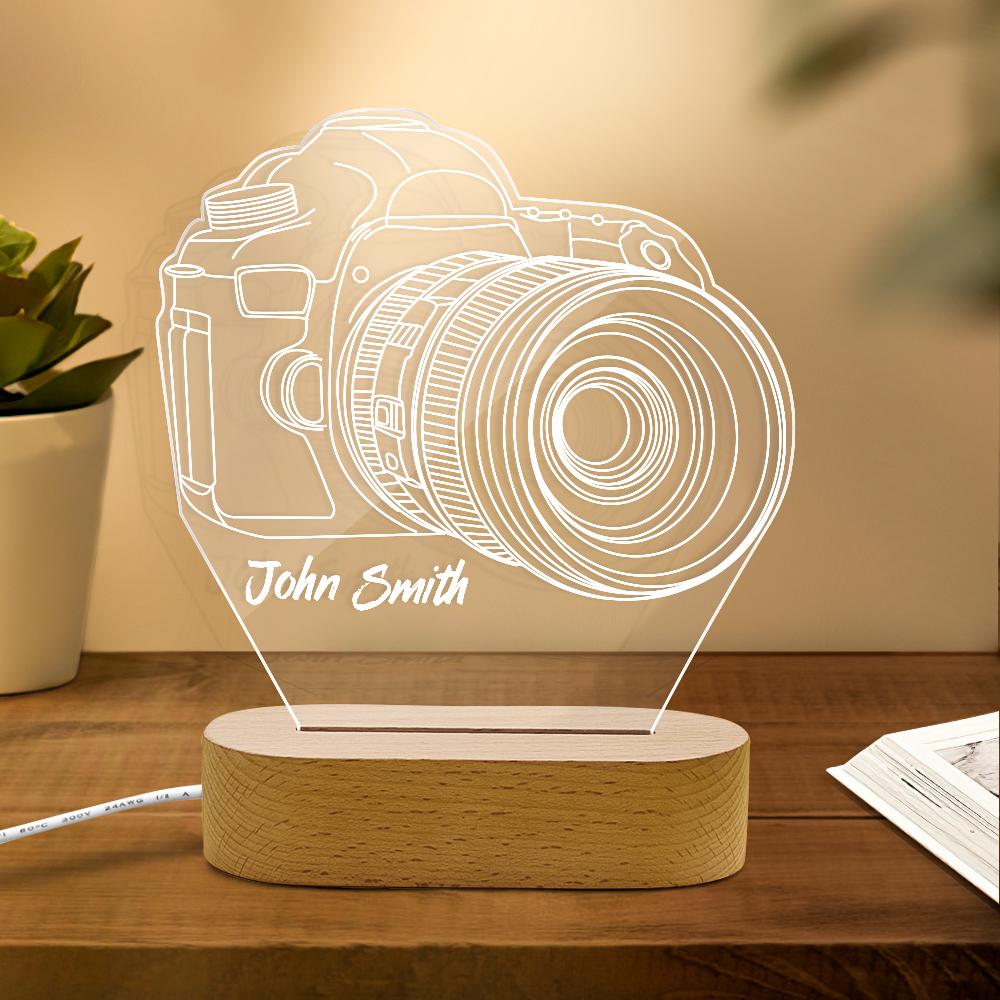 Personalized Name 3D Camera Acrylic Night Light