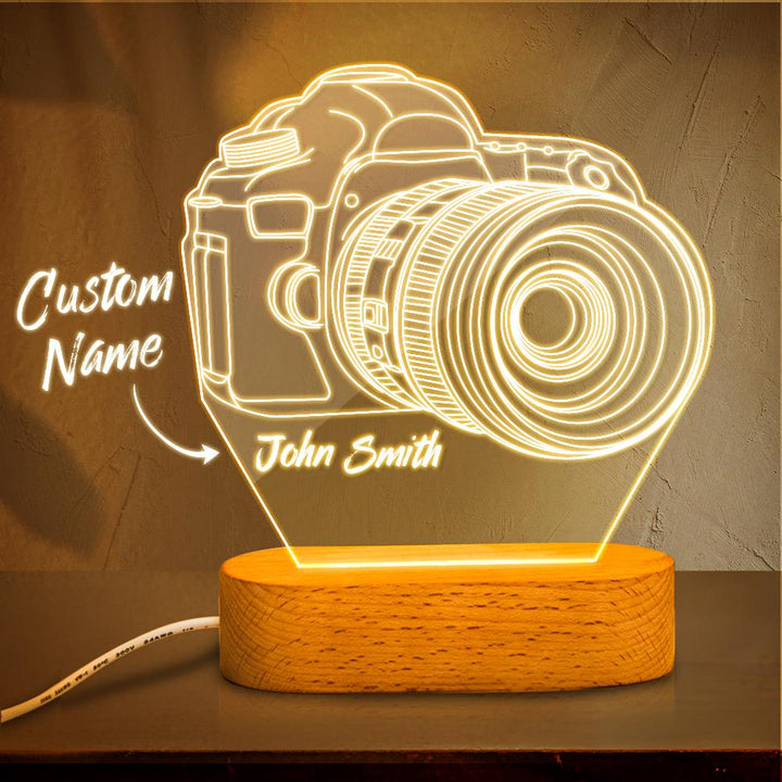 Personalized Name 3D Camera Acrylic Night Light