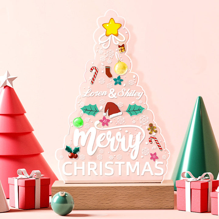 Personalized Name Night Light Christmas Bedside Lamp