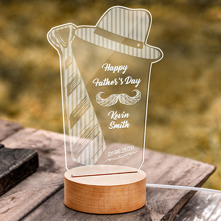 Custom Night Light 3D Name Lamp Tie Lamp Father's Day Gift