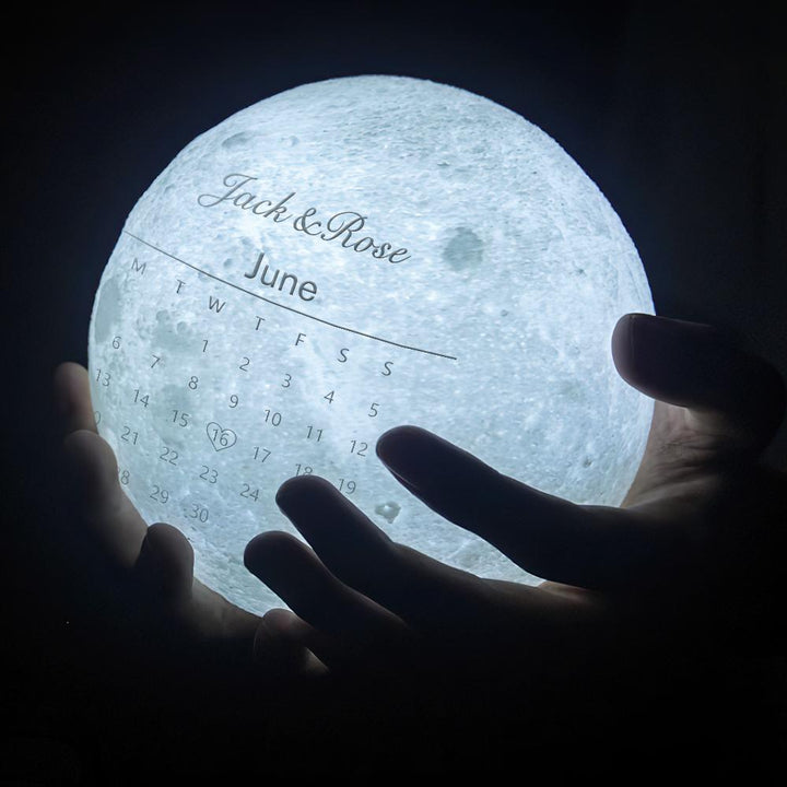 Custom Photo Moon Lamp Name 3d Light Christmas Gift Engraved Moon Lamp - Touch Two Colors 10cm-20cm Christmas Family Gift