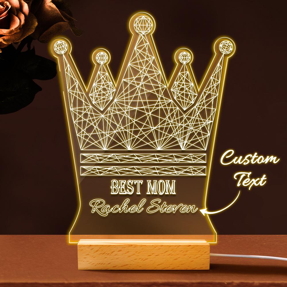 Queen Crown Personalised Night Light Best Mom Gift Mothers Day Gift Crown Led Lights