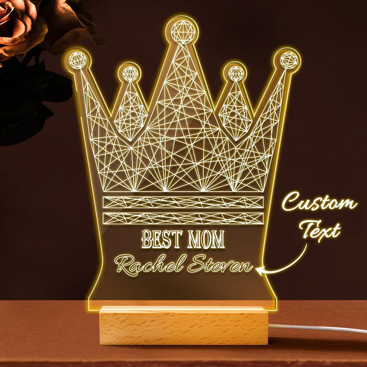 Queen Crown Personalised Night Light Best Mom Gift Mothers Day Gift Crown Led Lights