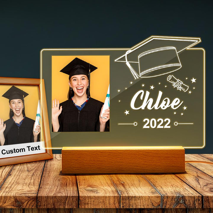 Custom Graduation Gifts Personalized Photo Night Light 3d Illusion Night Lamp Graduation Cap Led Lamp Grad College Gifts