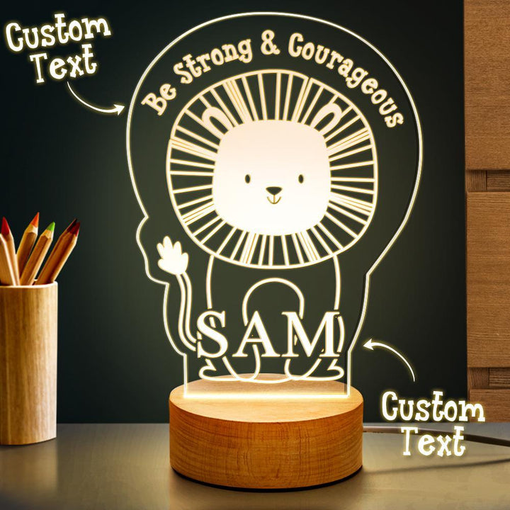 Customized 3D Personalized Lion Shaped Night Light Gifts for Friends