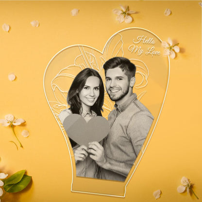 Custom 3D Photo Lamp Led for Lover With Engraved Words Gift For Valentine's Day