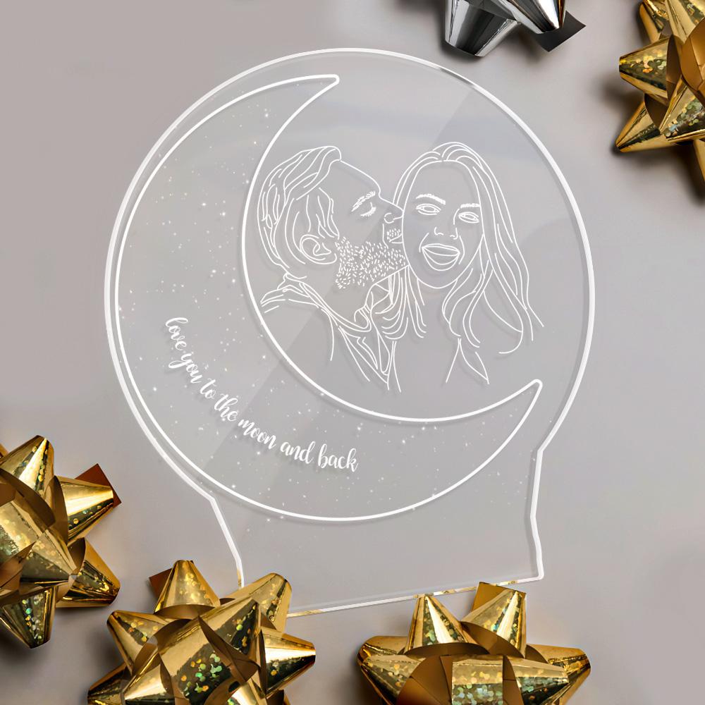 Custom 3D Photo Lamp Led Personalized Moon Colorful Night Light Couple Gift