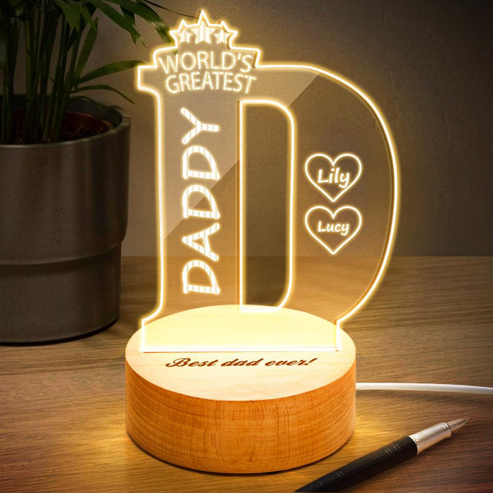 Custom Name Bedroom Night Light Best Gifts For Father