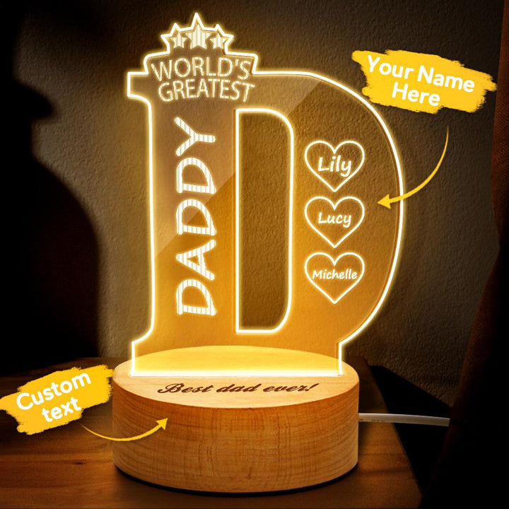 Custom Name Bedroom Night Light Best Gifts For Father