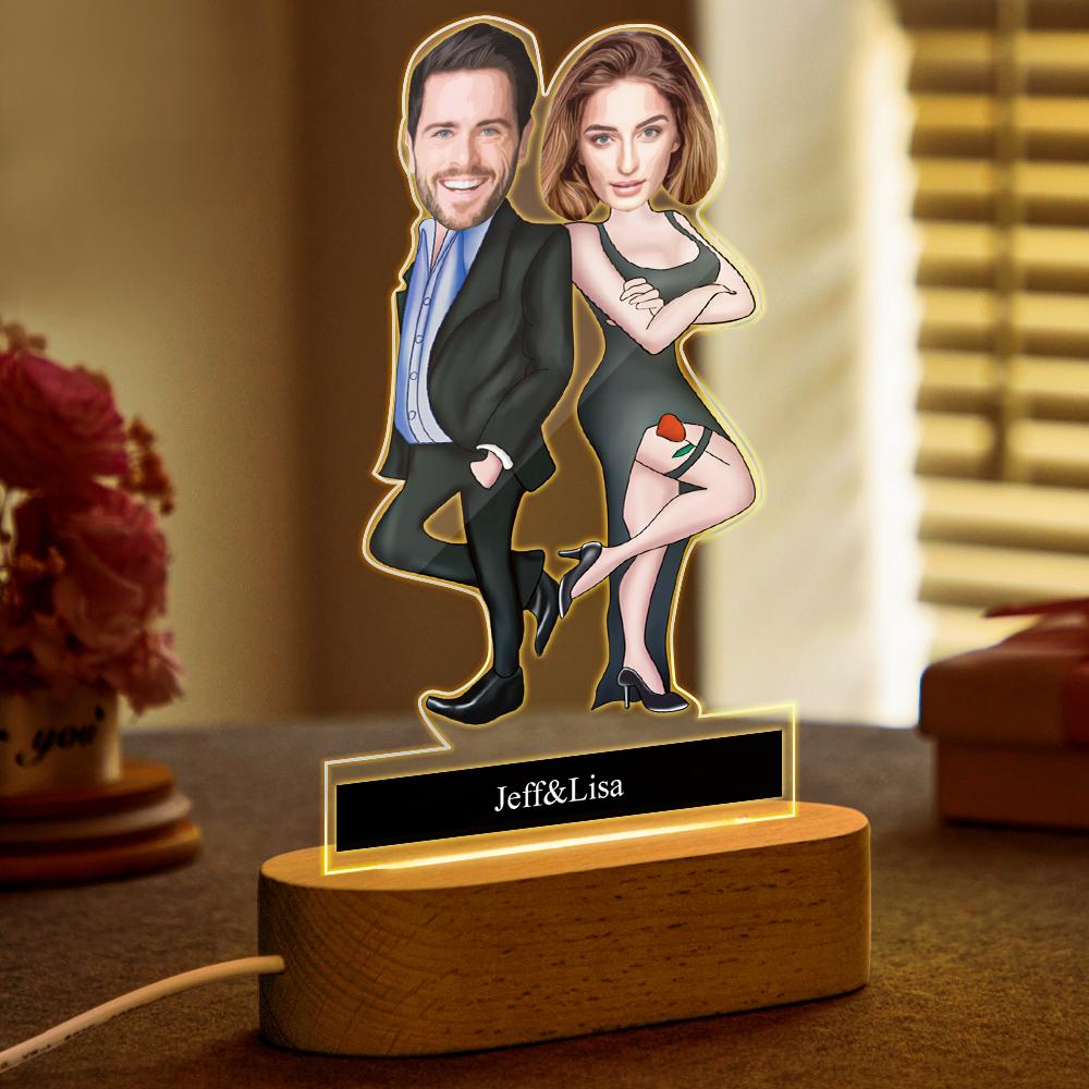 Customizable Biography Lettering Personalized Comic Night Light