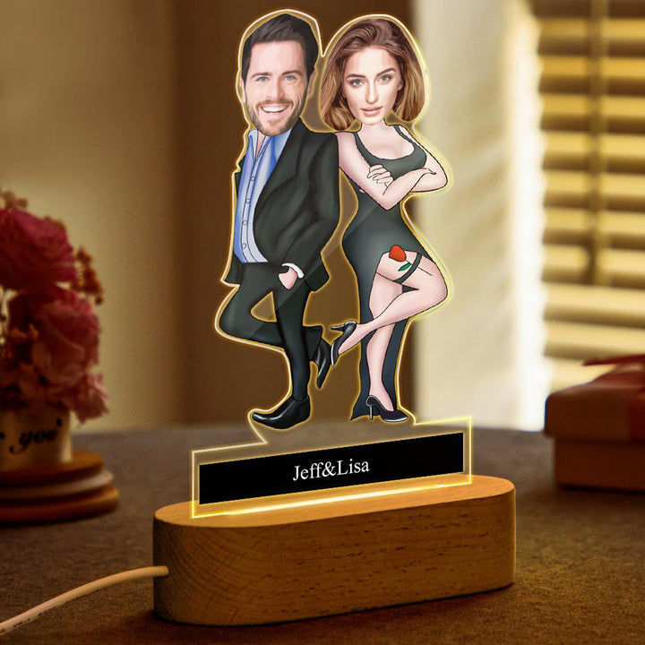 Customizable Biography Lettering Personalized Comic Night Light