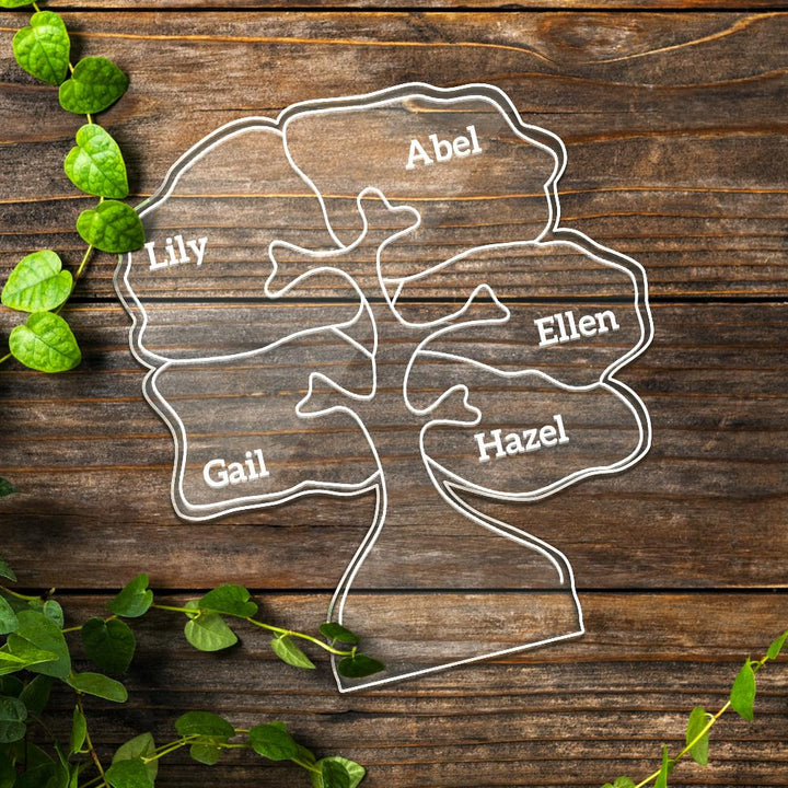 Personalized can be customized with multiple names night light family tree