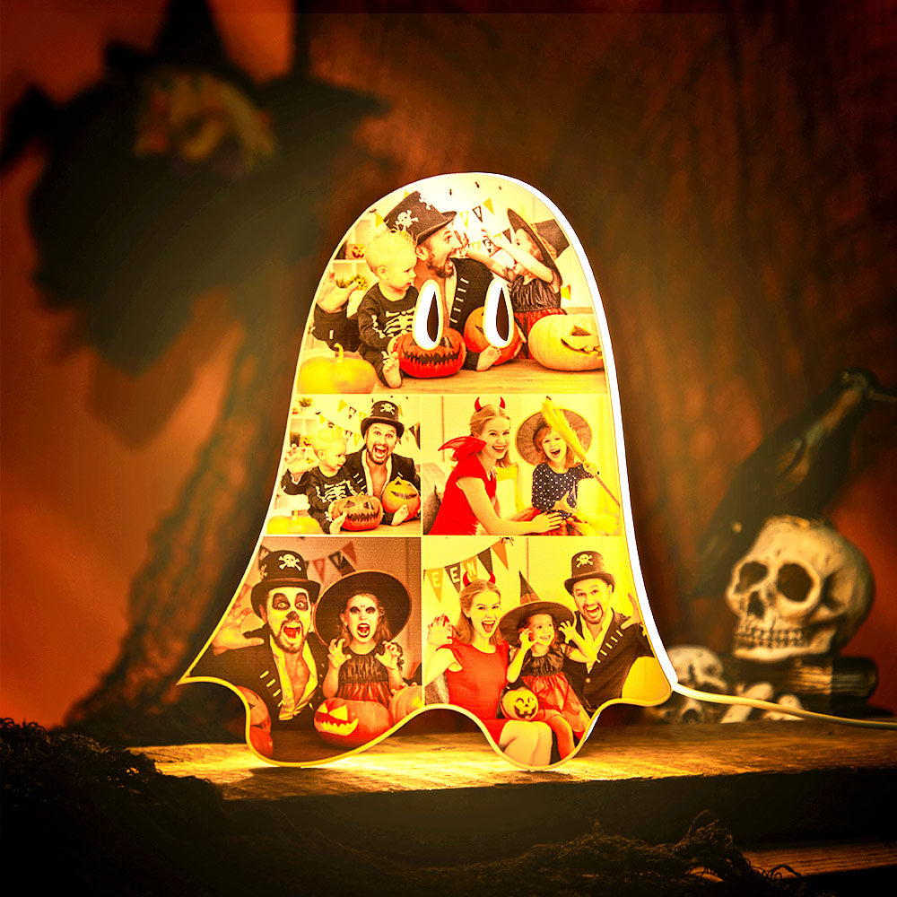 Custom Photo Personalized Name Halloween Acrylic Warm Night Light – Personalized Halloween Gift