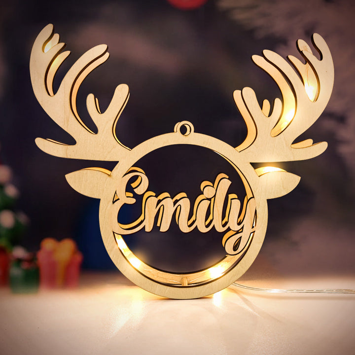 Custom Christmas Elk Night Light Personalized Engraved Name Home Decor Lamp