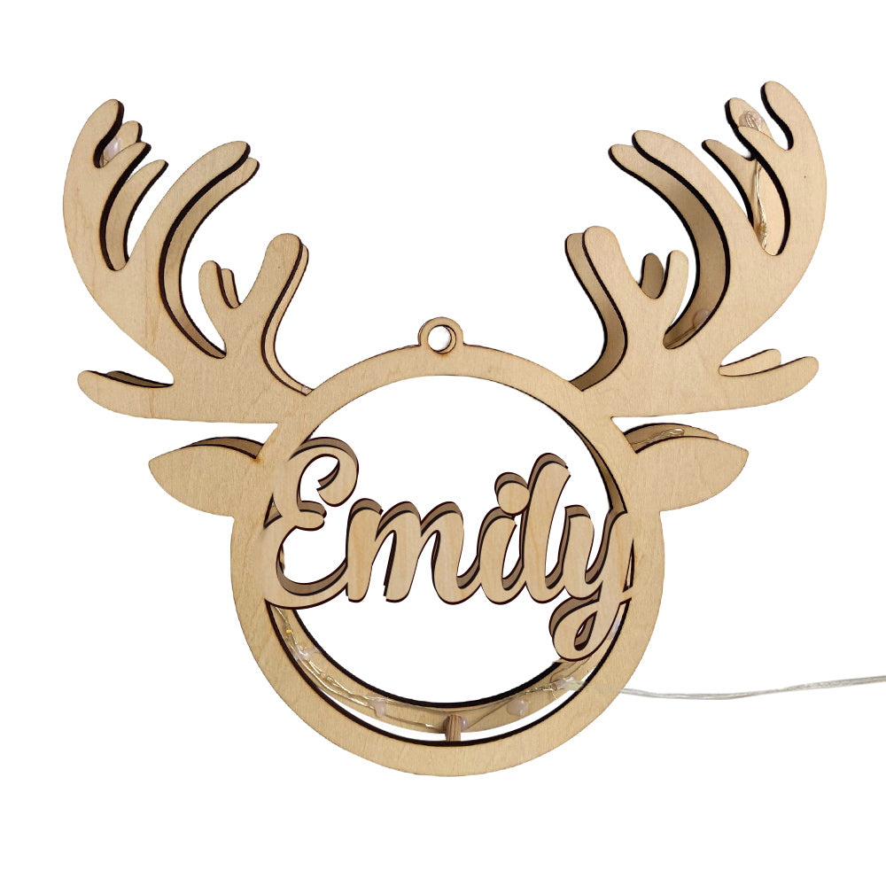 Custom Christmas Elk Night Light Personalized Engraved Name Home Decor Lamp