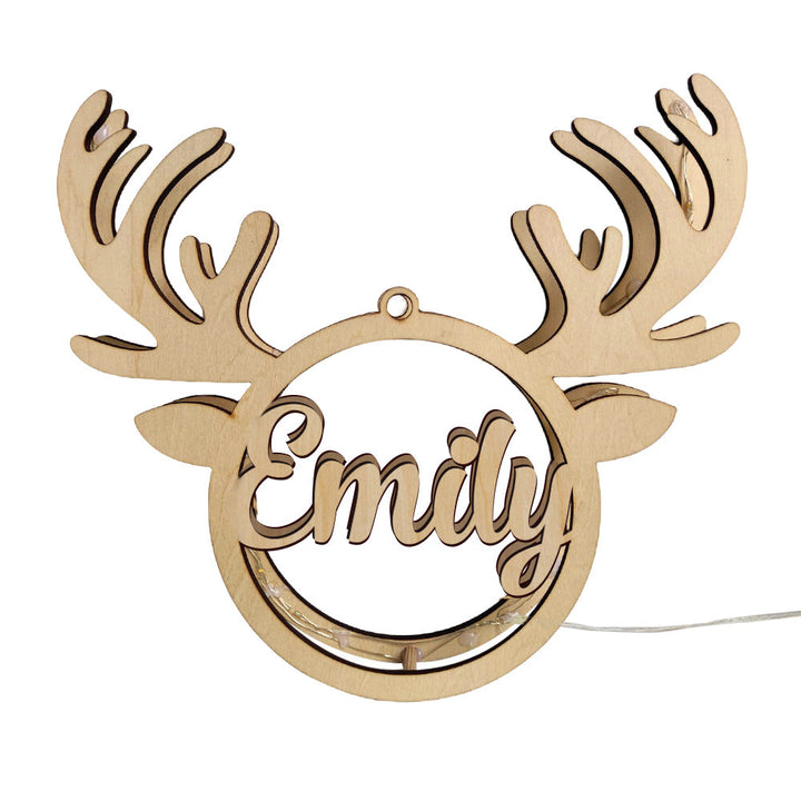 Custom Christmas Elk Night Light Personalized Engraved Name Home Decor Lamp