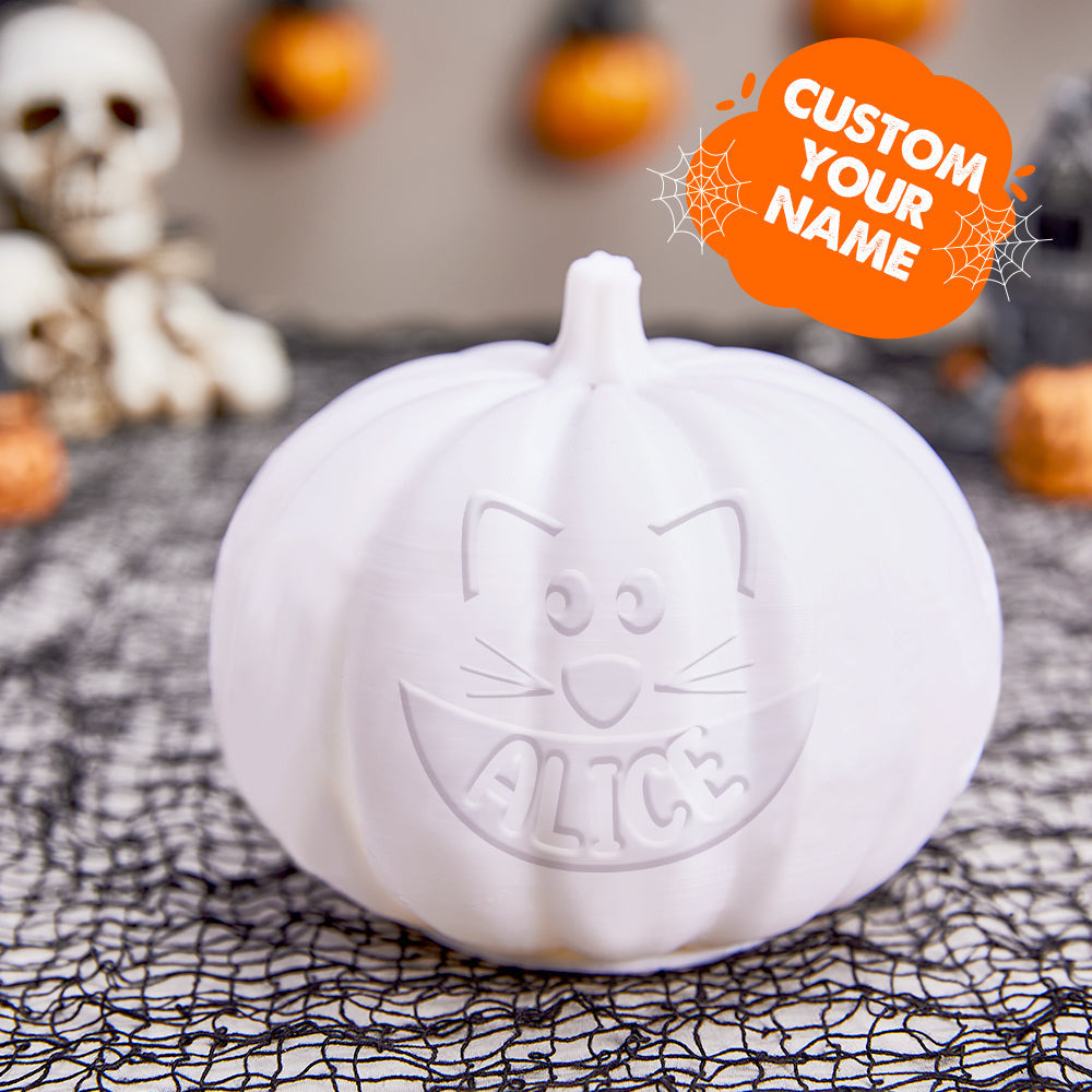 Personalized Halloween Pumpkin Light Custom Cat Light Custom Light Up Jack-o-lantern Halloween Decor