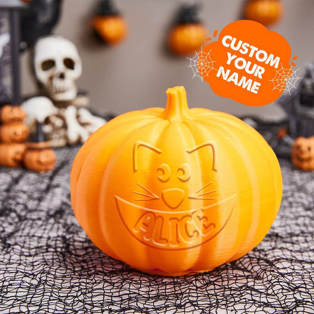 Personalized Halloween Pumpkin Light Custom Cat Light Custom Light Up Jack-o-lantern Halloween Decor