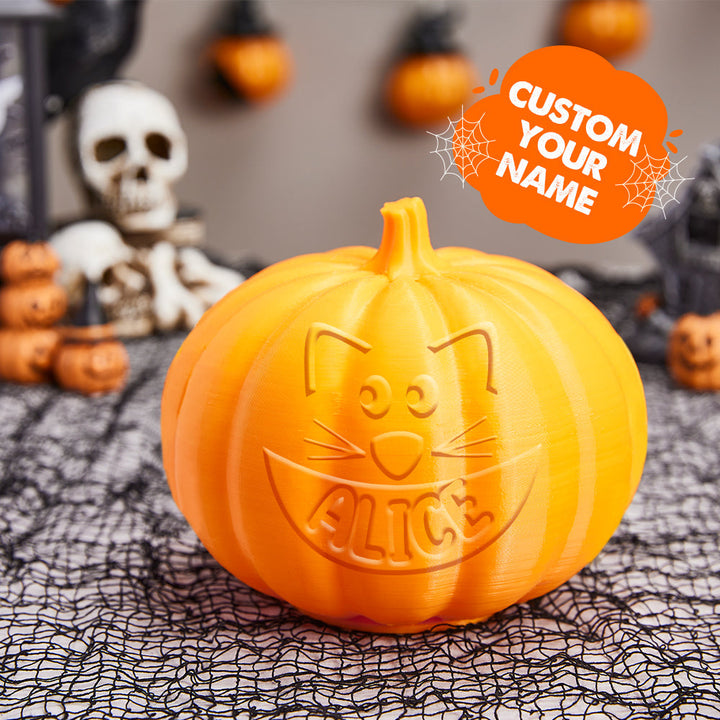 Personalized Halloween Pumpkin Light Custom Cat Light Custom Light Up Jack-o-lantern Halloween Decor