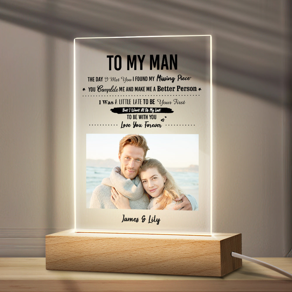 TO MY LOVE - Personalized Photo Plaque Anniversary Gifts For Husband Valentine's Day Gift For Him