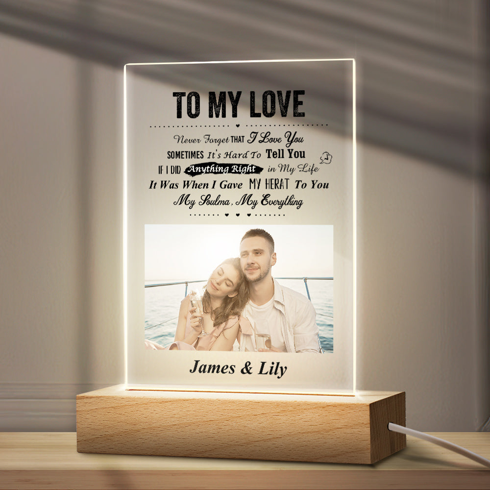 TO MY LOVE - Personalized Photo Plaque Anniversary Gifts For Husband Valentine's Day Gift For Him