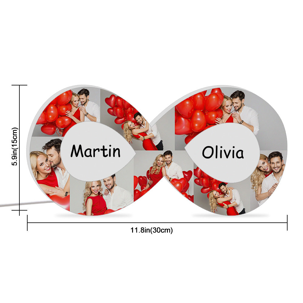 Personalised Collage Photo Lamp Infinity Night Light Romantic Valentine's Day Gift