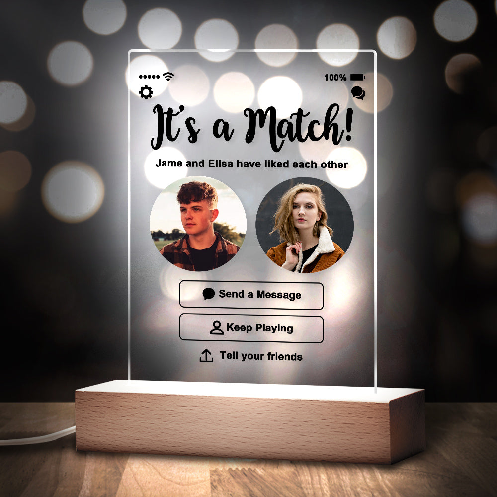 Personalized Perfect Match With Photos Keychain/Plaque/Night Light