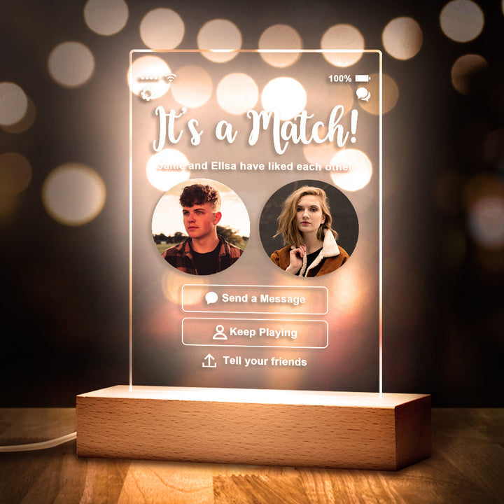 Personalized Perfect Match With Photos Keychain/Plaque/Night Light