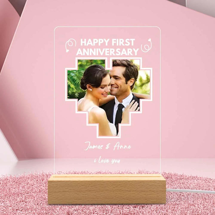 Custom Photo Led Light Anniversary Gift Personalized Photo Lamp Anniversary Gift Custom 3d Led Lamp Acrylic Night Light