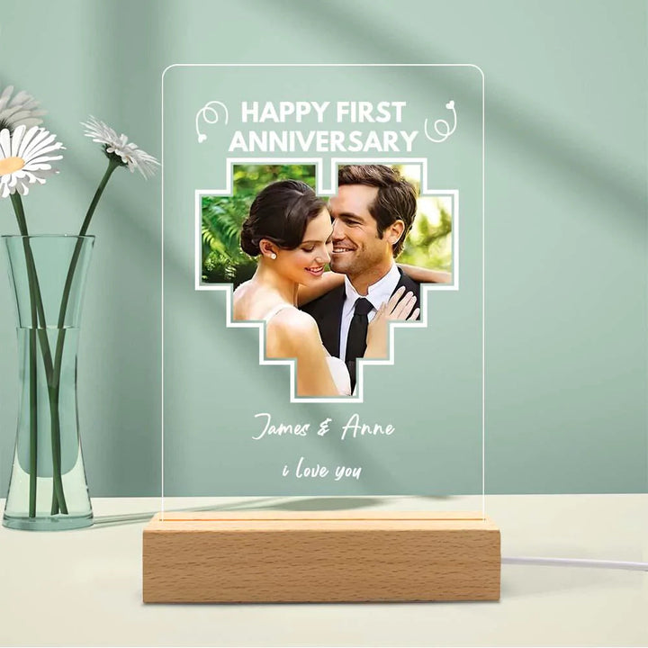 Custom Photo Led Light Anniversary Gift Personalized Photo Lamp Anniversary Gift Custom 3d Led Lamp Acrylic Night Light