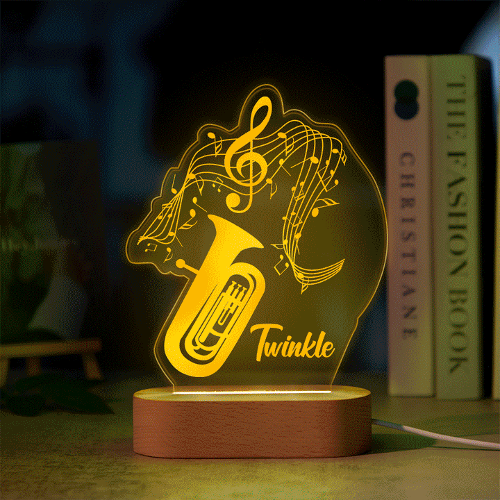 Custom Acrylic Engraved Instrument Night Light Personalized 3D Printed Colorful Lamp Birthday Gift