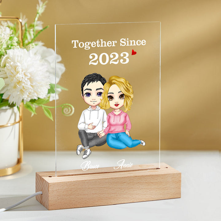 Cartoon Couple Gifts Valentine's Day/Anniversary Gifts, Personalized Card/Plaque/Night Light