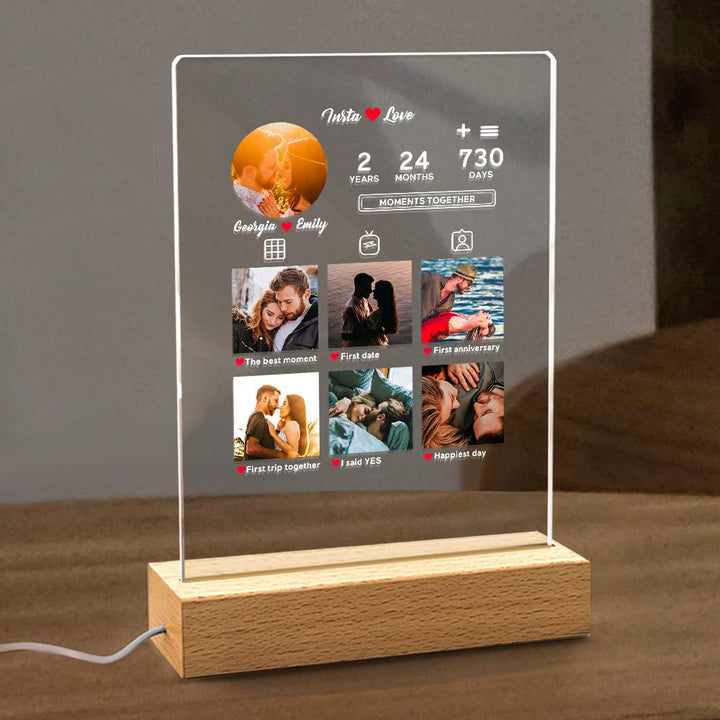 Custom Photo Night Light Anniversary Gift Personalised Photo Lamp Anniversary Gift Acrylic Night Light
