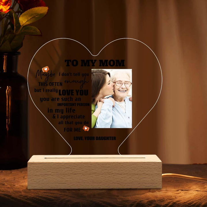 Mother's Day Gift Custom Photo Keychian/Plaque/Night Light For Mom