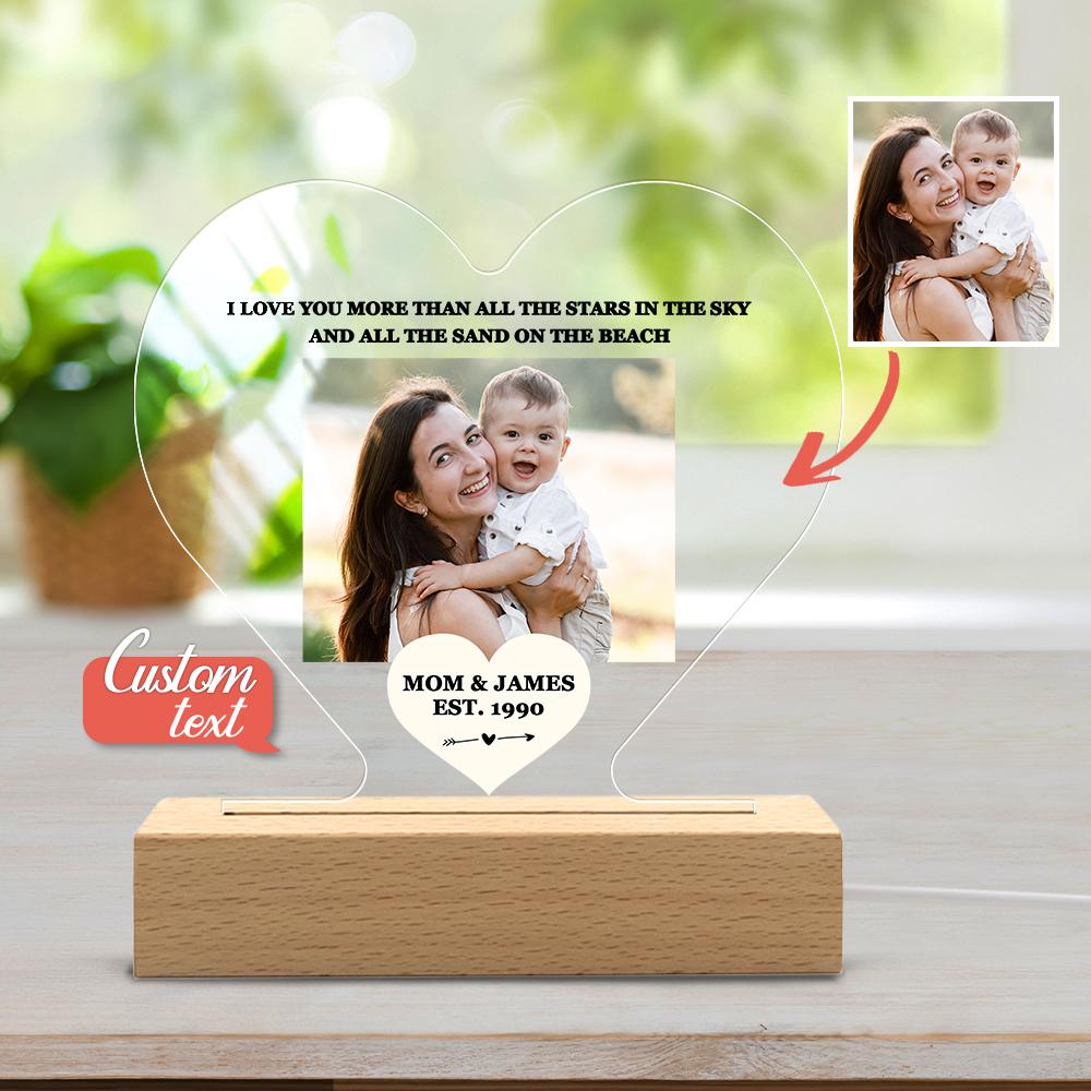 Mother's Day Gift Custom Photo Keychian/Plaque/Night Light For Mom