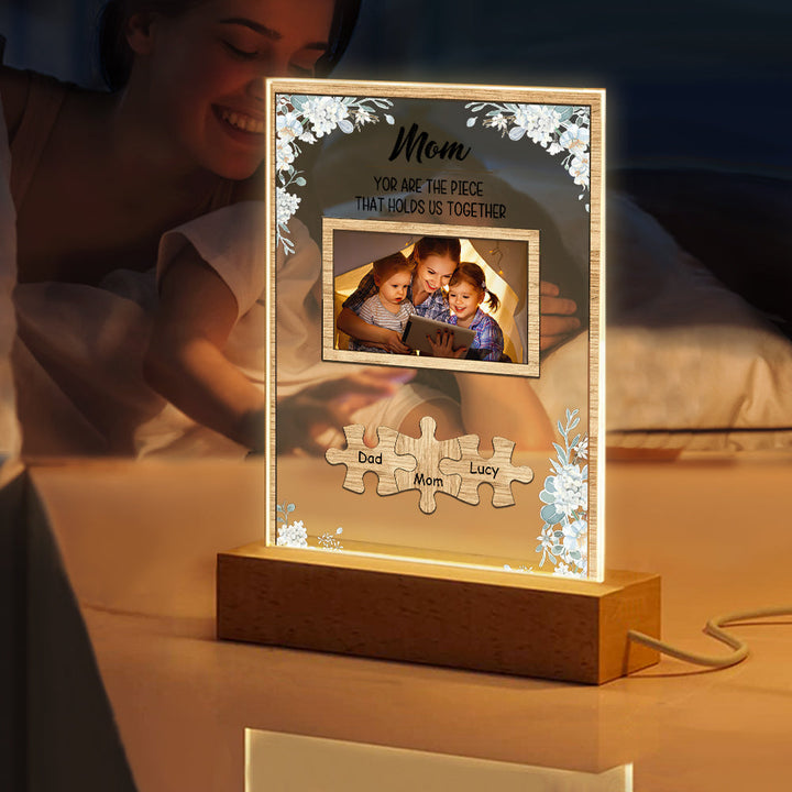 Personalized Dad You Are the Piece that Holds Us Together Photo Acrylic Night Light Father's Day Gift for Dad