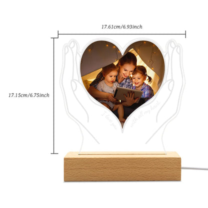 Personalized Photo Acrylic Night Light Gift for Mom from Daughter Son
