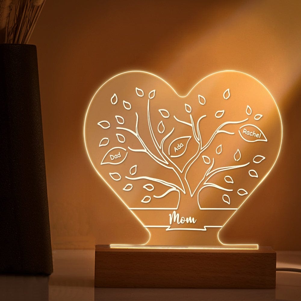 Custom Night Light With Family Tree and Names Gifts for Mom