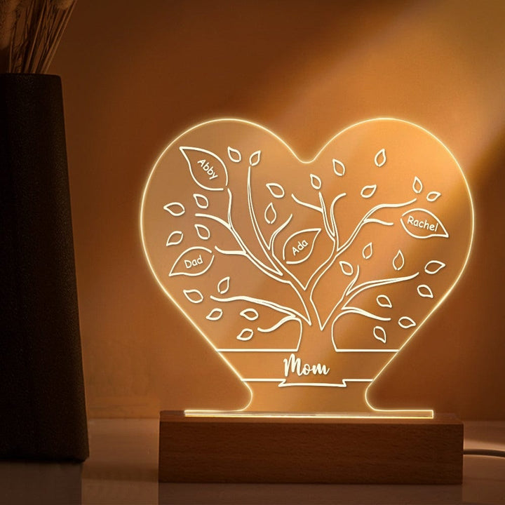 Custom Night Light With Family Tree and Names Gifts for Mom