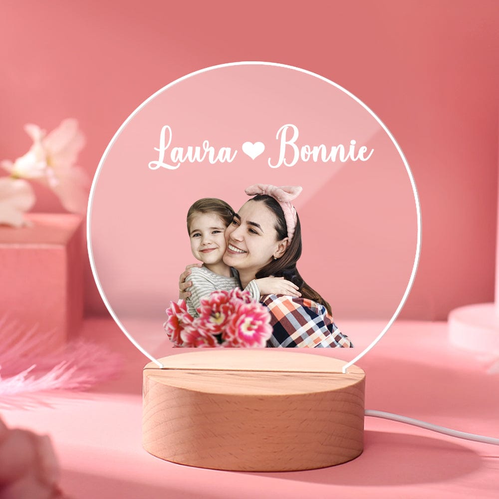 Personalized Photo Night Light with Names Gifts for Mom